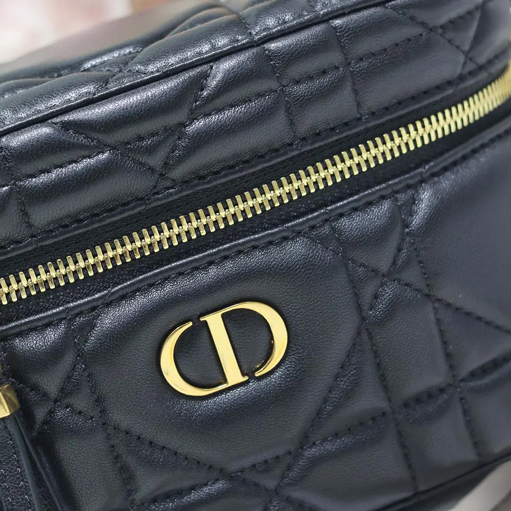 Dior Women Caro Mini Vanity Case Black Macrocannage Lambskin - image 10