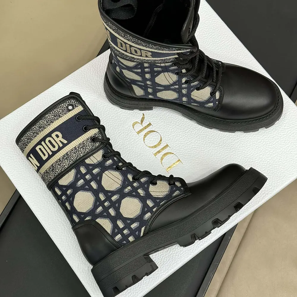 Dior Women D-Major Ankle Boot Black Calfskin with Deep Blue - image 6