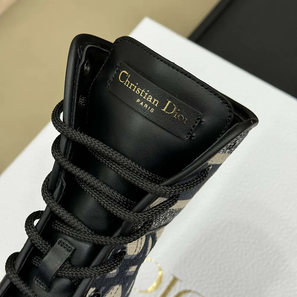 Dior Women D-Major Ankle Boot Black Calfskin with Deep Blue - image 8