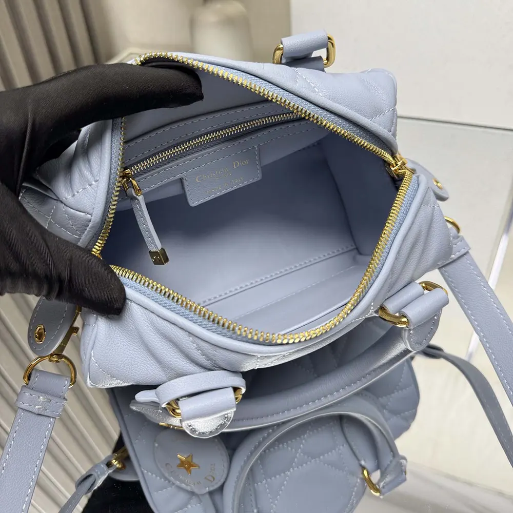 Dior Women Dior Groove 20 Bag Pale Blue Macrocannage Calfskin - image 8