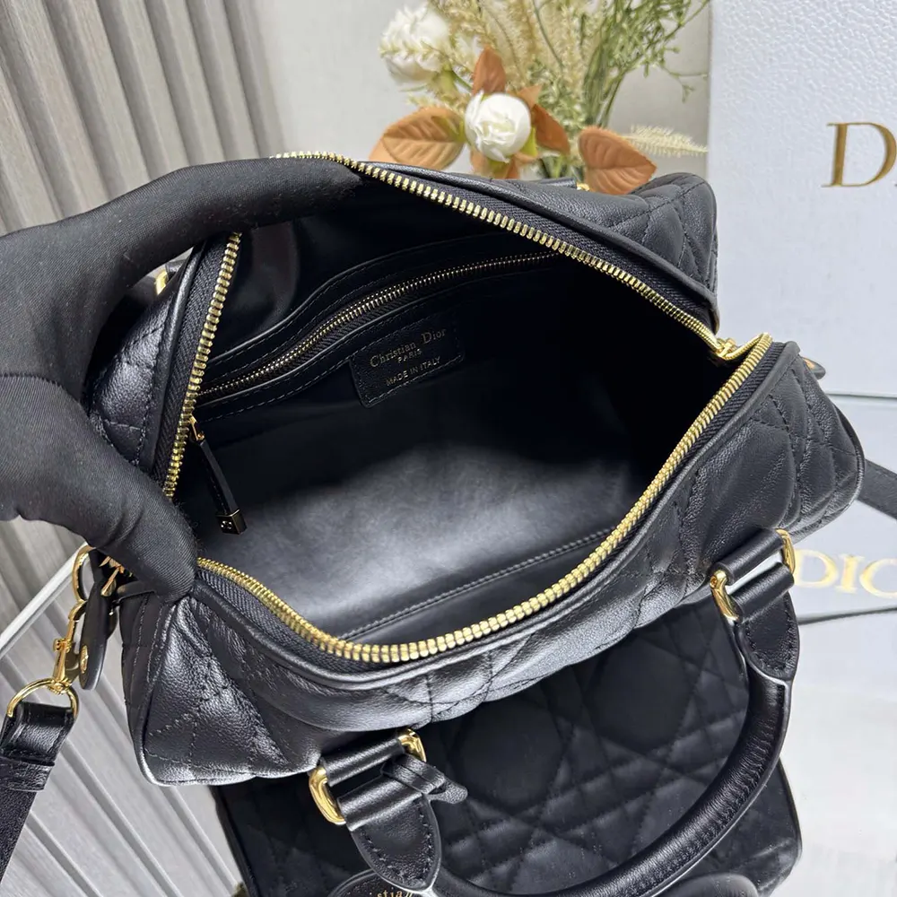 Dior Women Dior Groove 25 Bag Black Macrocannage Calfskin - image 8