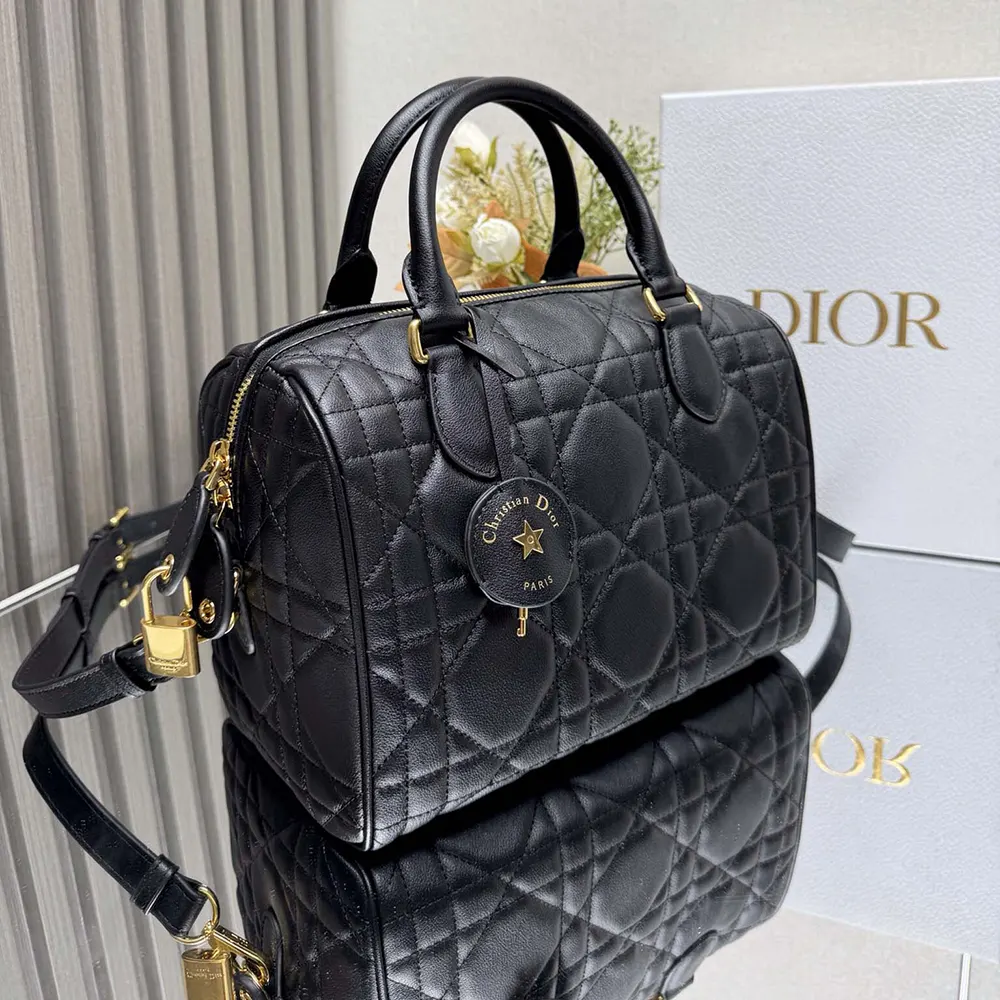 Dior Women Dior Groove 25 Bag Black Macrocannage Calfskin - image 4
