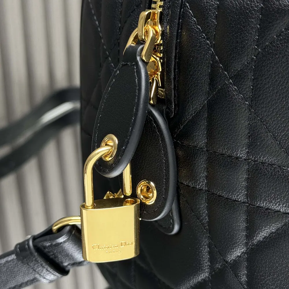 Dior Women Dior Groove 25 Bag Black Macrocannage Calfskin - image 9