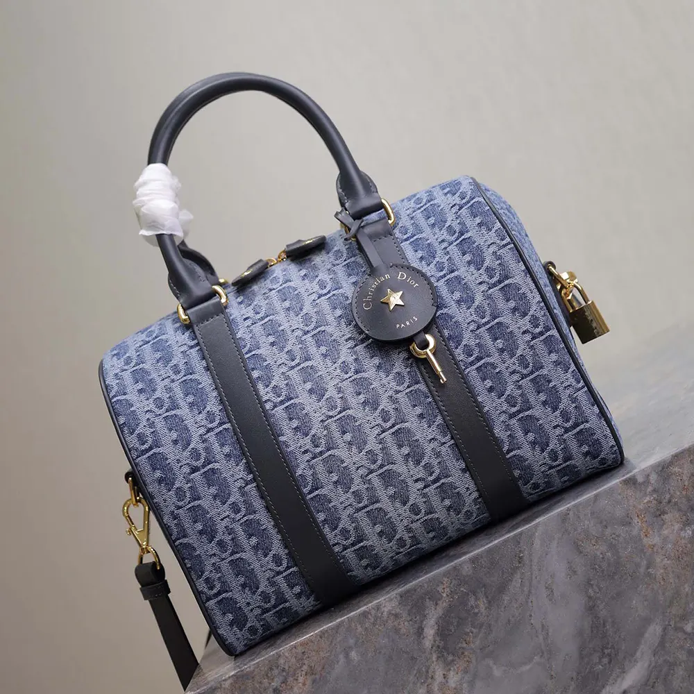 Dior Women Groove 25 Bag Blue Denim Dior Oblique Jacquard - image 4