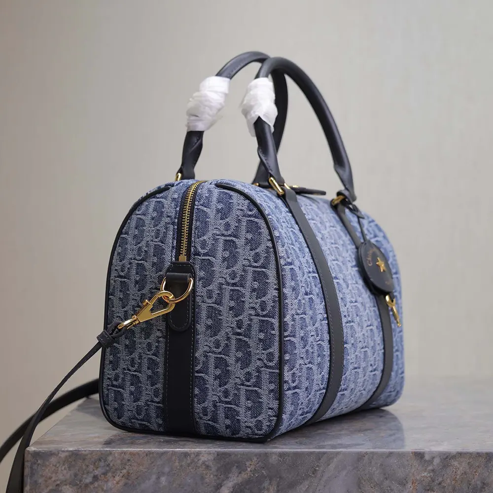 Dior Women Groove 25 Bag Blue Denim Dior Oblique Jacquard - image 5