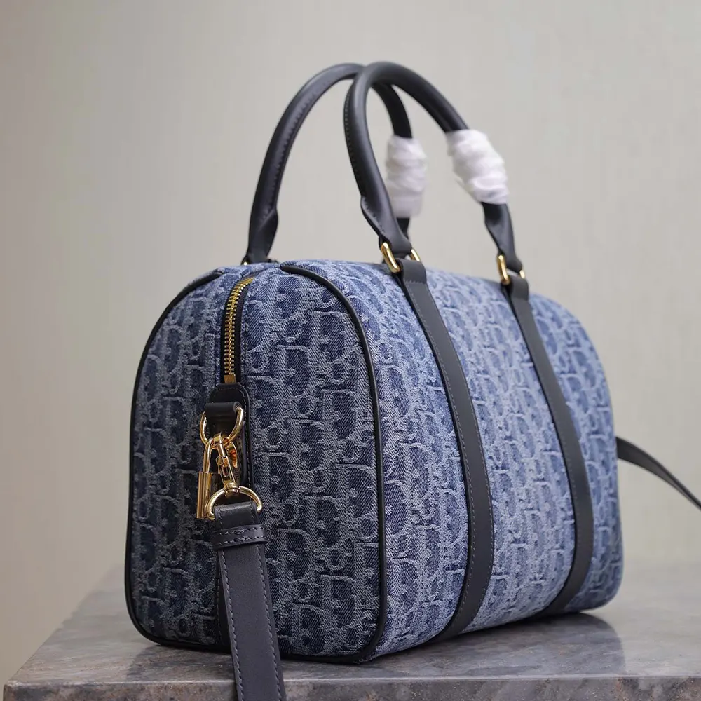 Dior Women Groove 25 Bag Blue Denim Dior Oblique Jacquard - image 6