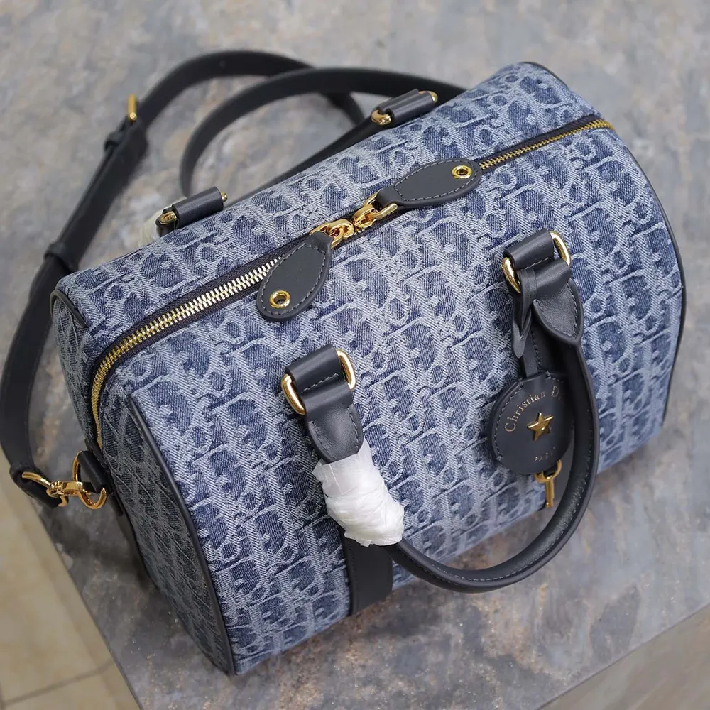 Dior Women Groove 25 Bag Blue Denim Dior Oblique Jacquard - image 8