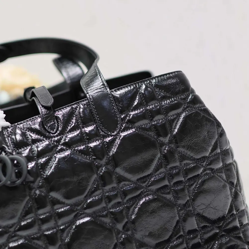 Dior Women Large Dior Toujours Bag Black Macrocannage Crinkled Calfskin - image 5