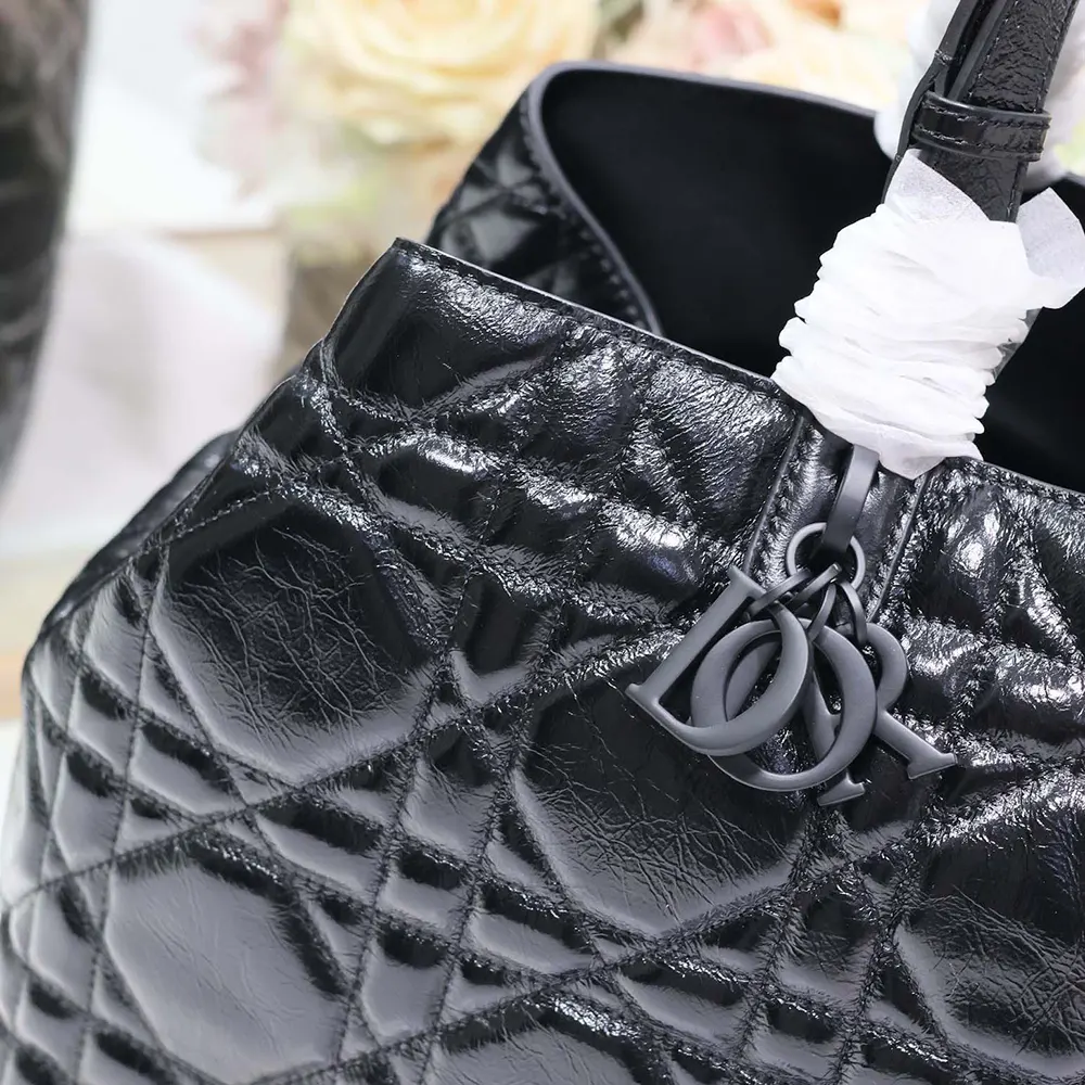 Dior Women Large Dior Toujours Bag Black Macrocannage Crinkled Calfskin - image 7