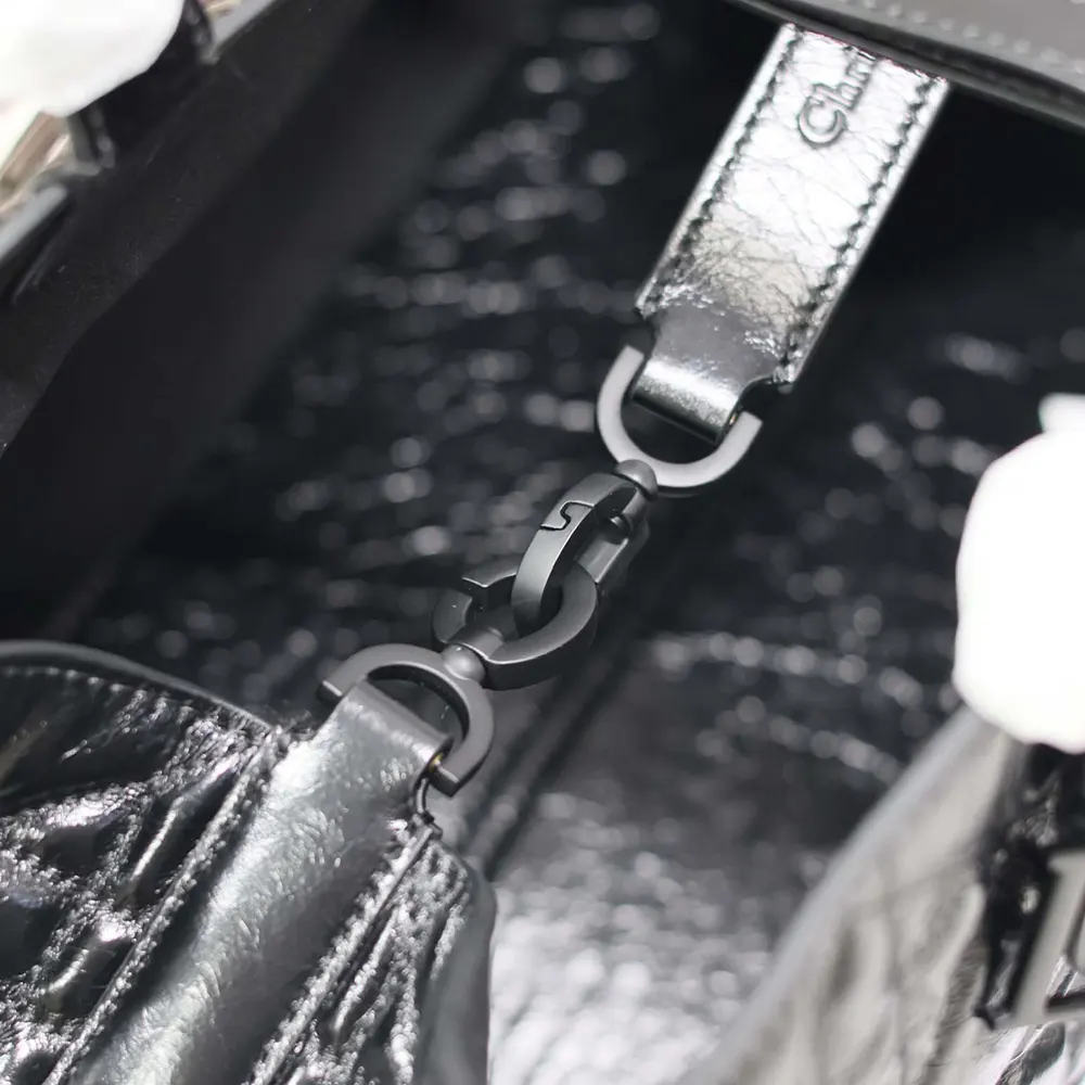 Dior Women Large Dior Toujours Bag Black Macrocannage Crinkled Calfskin - image 9