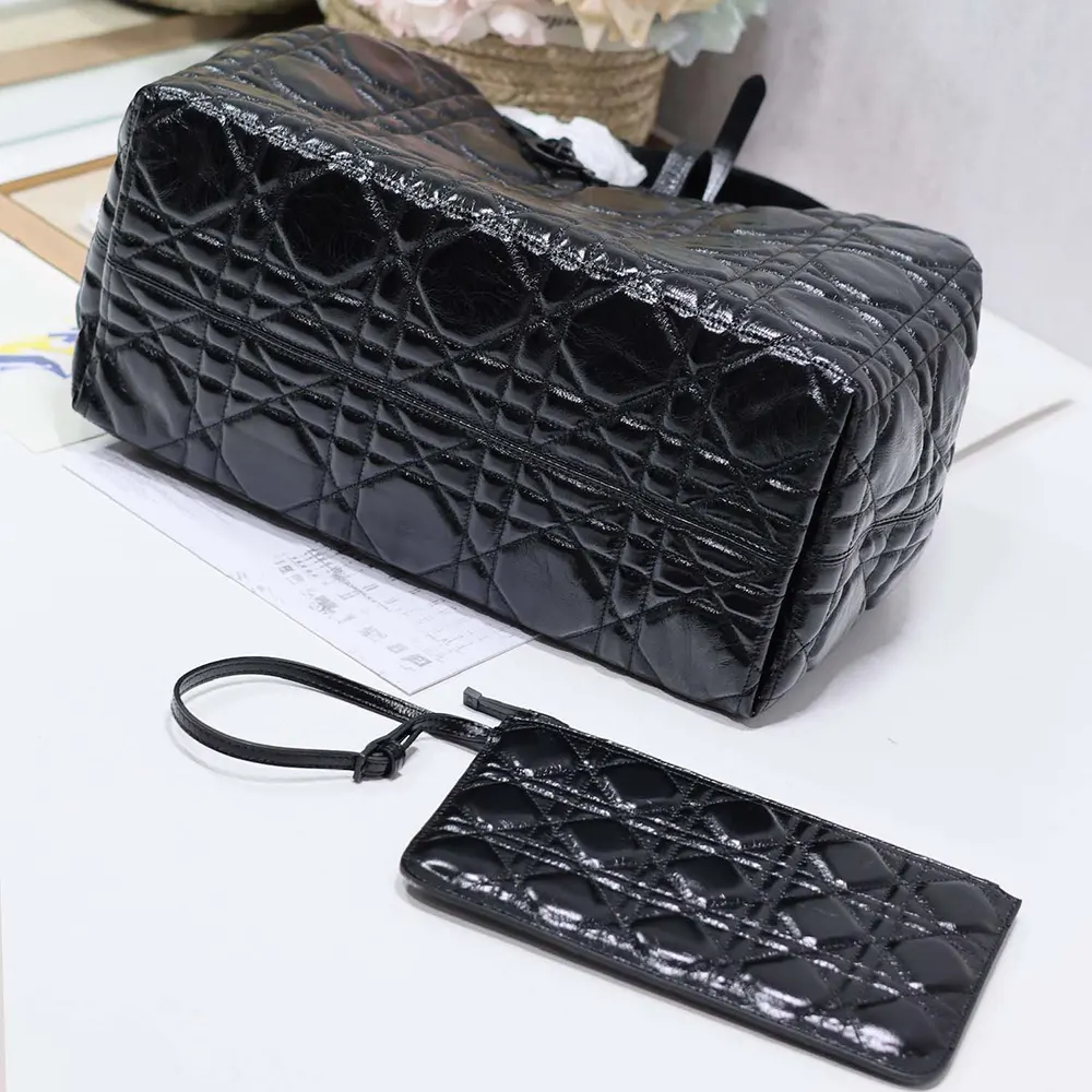 Dior Women Large Dior Toujours Bag Black Macrocannage Crinkled Calfskin - image 10