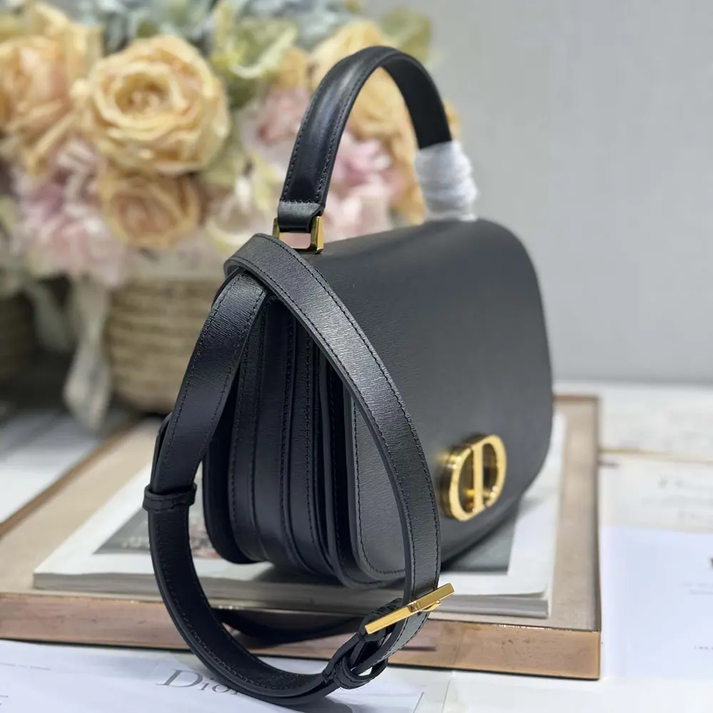 Dior Women Medium 30 Montaigne Avenue Top Handle Bag Black Ribbed Calfskin - image 4