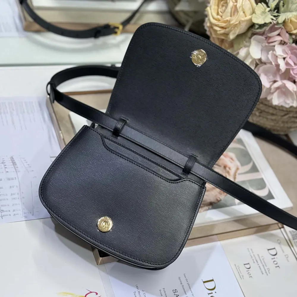 Dior Women Medium 30 Montaigne Avenue Top Handle Bag Black Ribbed Calfskin - image 6