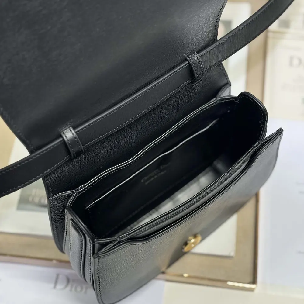Dior Women Medium 30 Montaigne Avenue Top Handle Bag Black Ribbed Calfskin - image 8