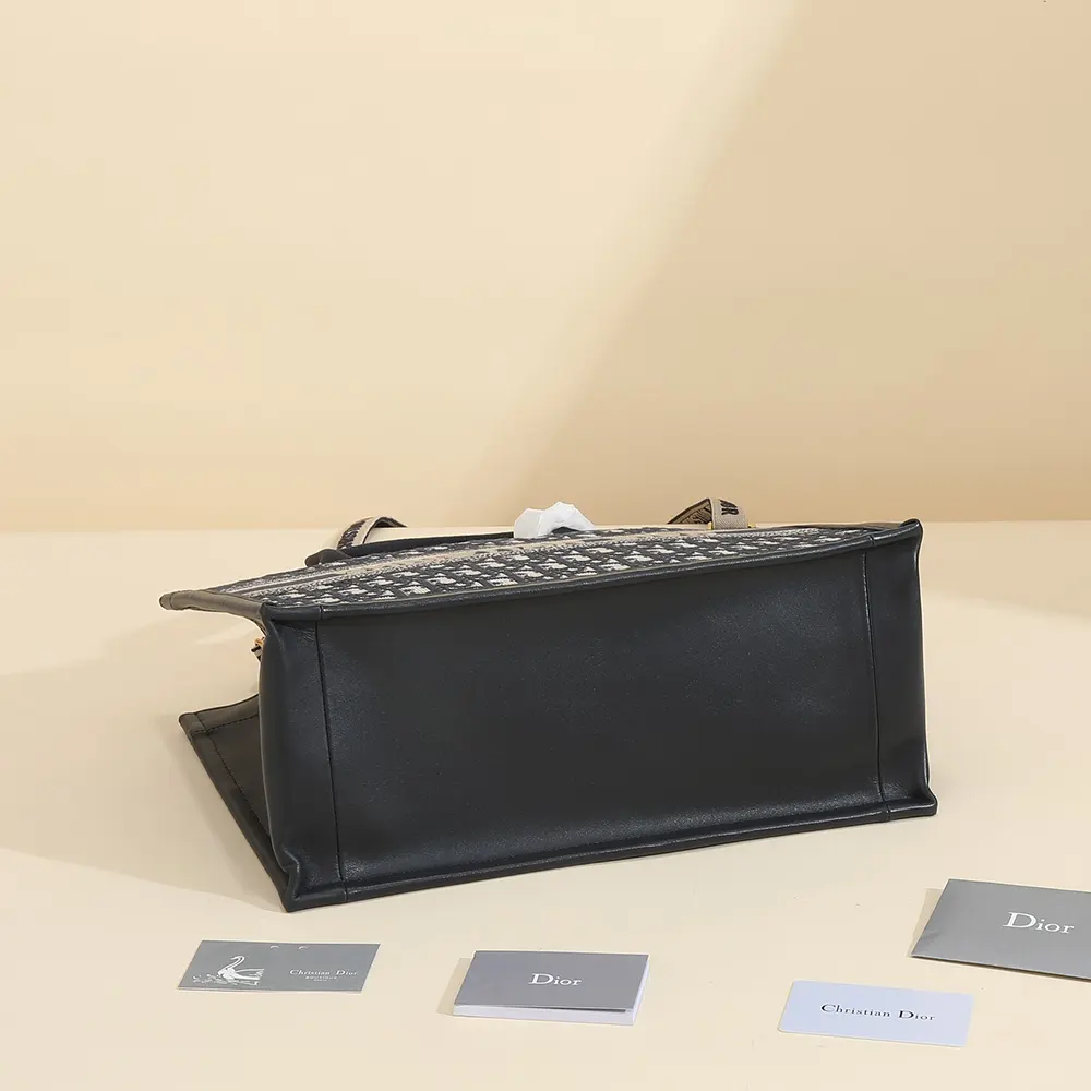 Dior Women Medium Dior Book Tote Blue Dior Oblique Embroidery and Calfskin - image 6