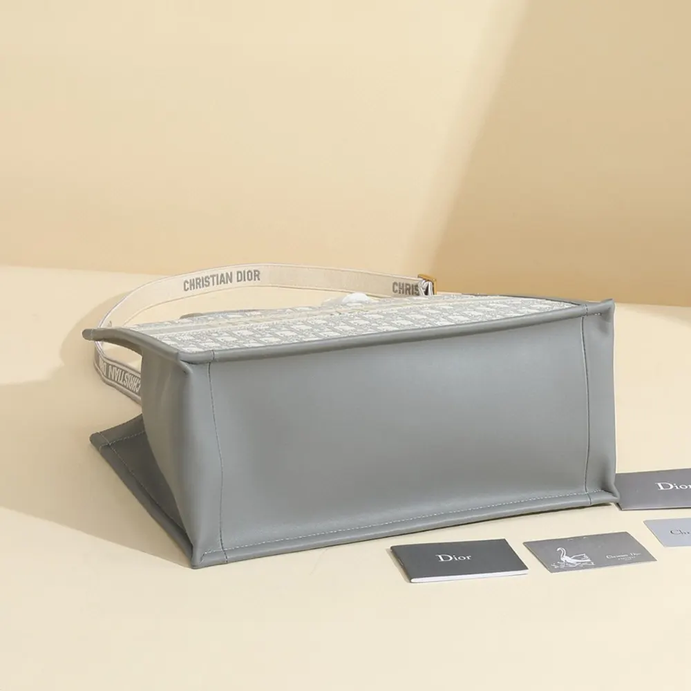 Dior Women Medium Dior Book Tote Gray Dior Oblique Embroidery and Calfskin - image 5