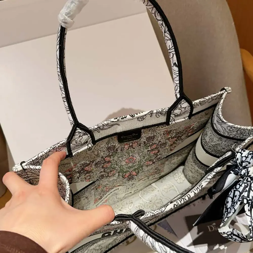 Dior Women Medium Dior Book Tote Latte Embroidery - image 8