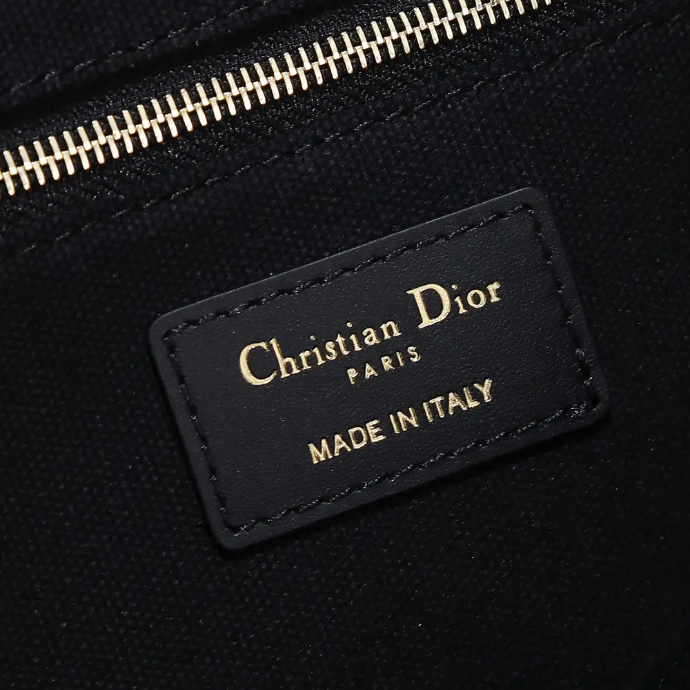 Dior Women Medium Dior Book Tote Latte and Black Dior Zodiac Embroidery with Black Calfskin - image 10