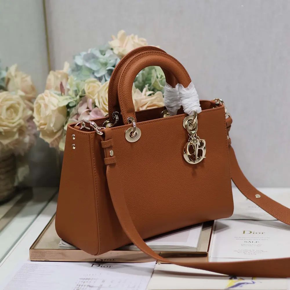 Dior Women Medium Lady D-Sire My ABCDior Bag Dark Brandy Taurillon Leather - image 4