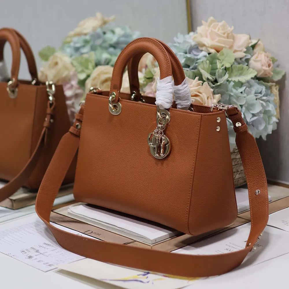 Dior Women Medium Lady D-Sire My ABCDior Bag Dark Brandy Taurillon Leather - image 5