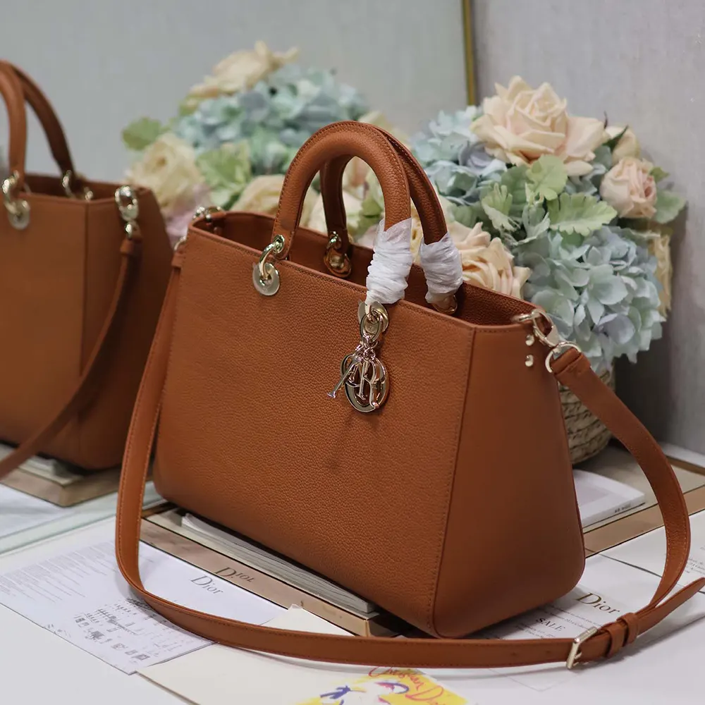 Dior Women Large Lady D-Sire My ABCDior Bag Dark Brandy Taurillon Leather - image 5