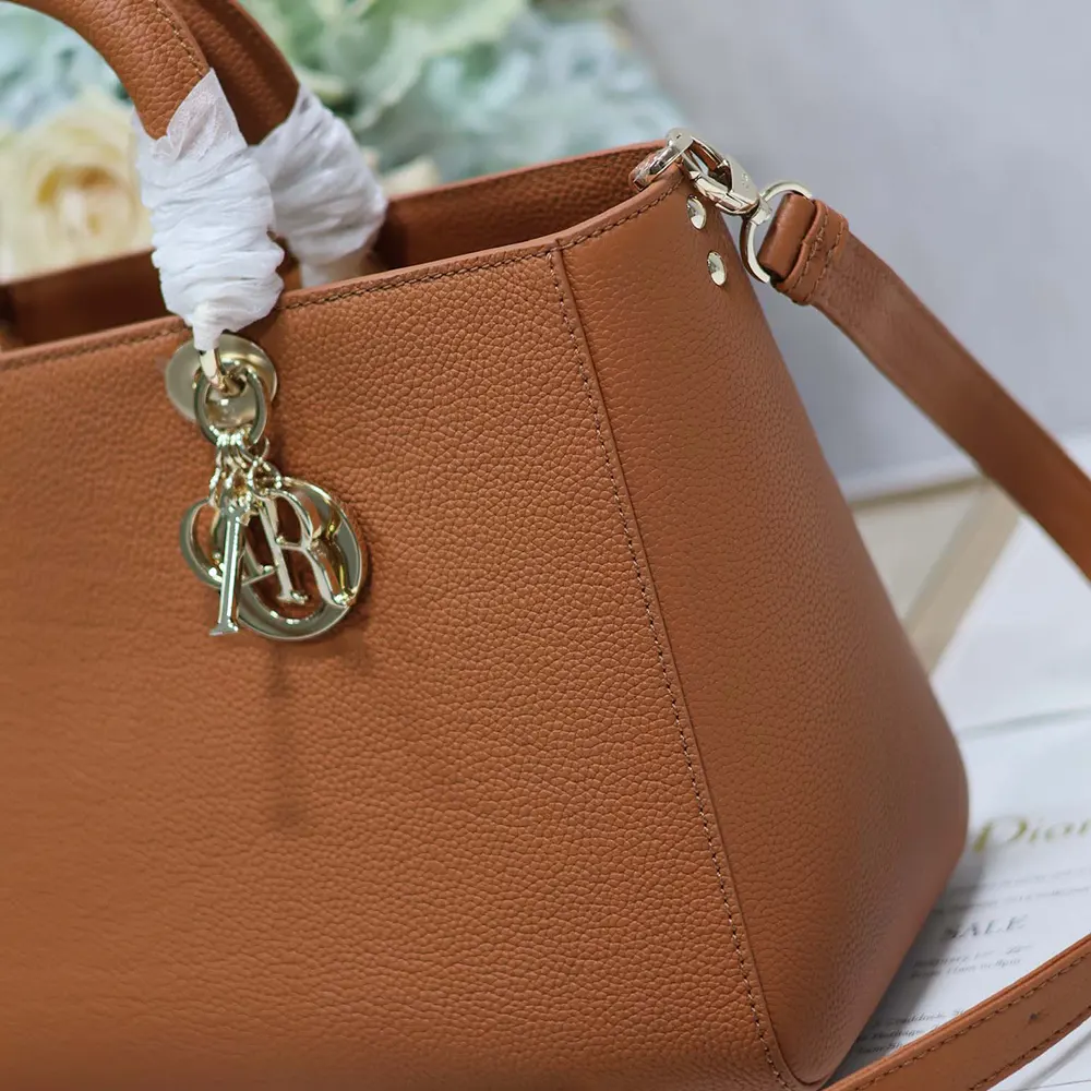Dior Women Large Lady D-Sire My ABCDior Bag Dark Brandy Taurillon Leather - image 9