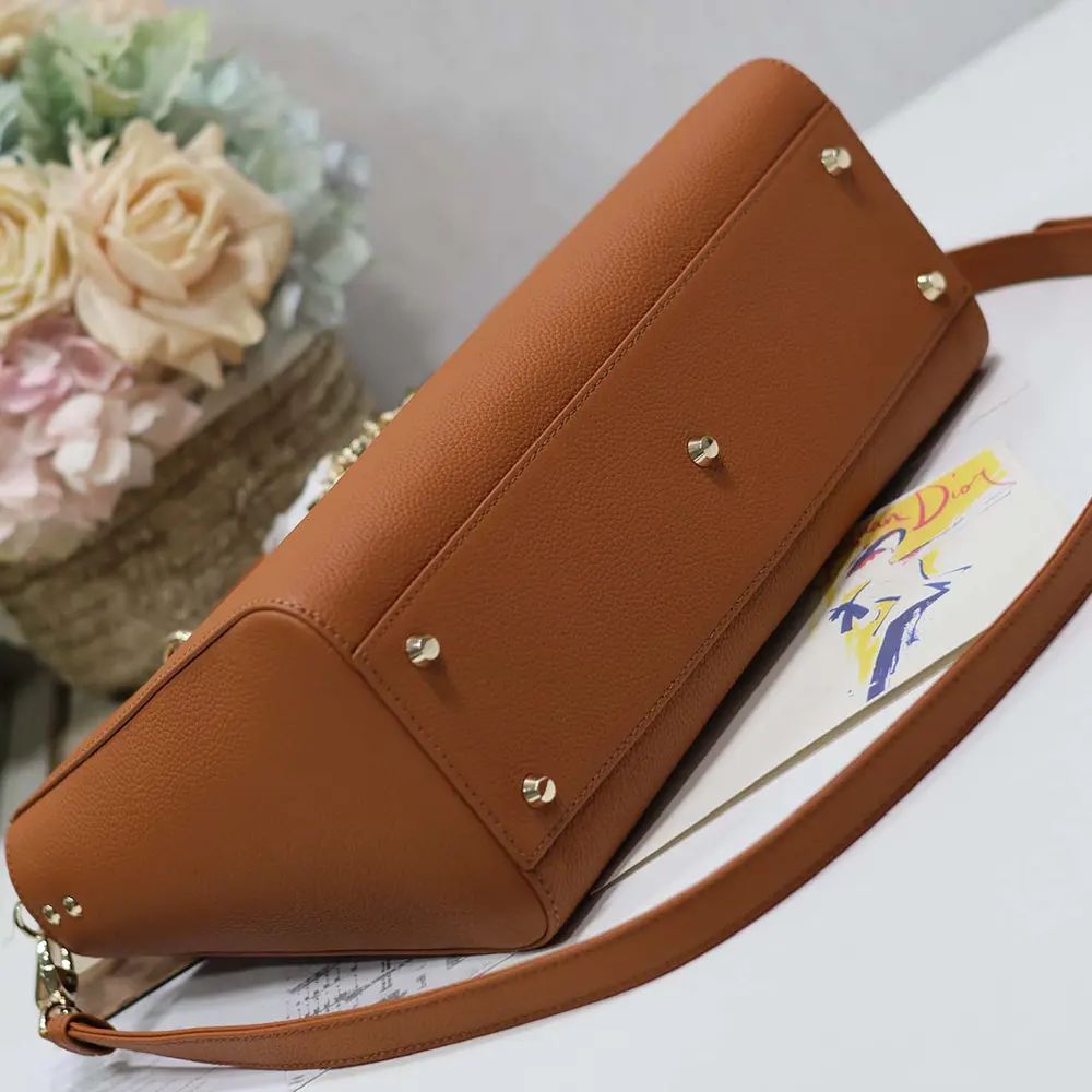 Dior Women Large Lady D-Sire My ABCDior Bag Dark Brandy Taurillon Leather - image 8