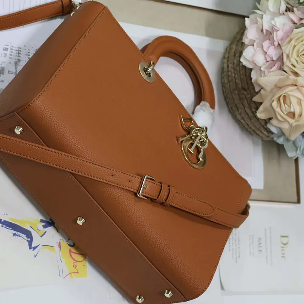 Dior Women Large Lady D-Sire My ABCDior Bag Dark Brandy Taurillon Leather - image 7