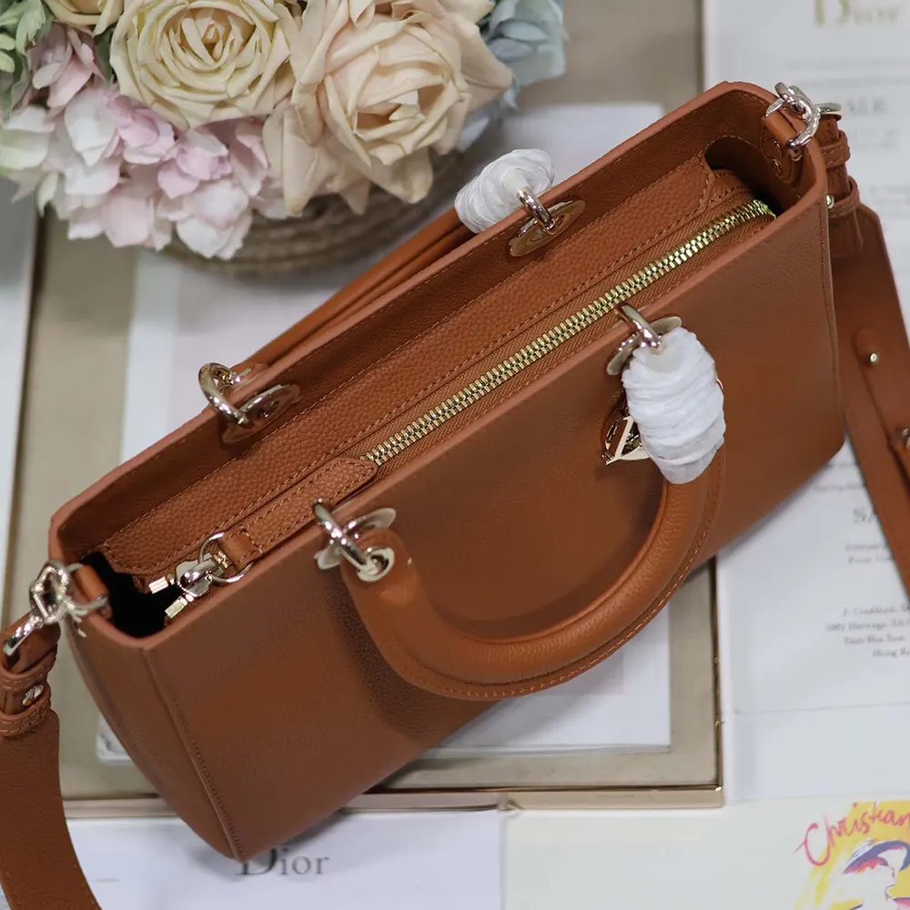 Dior Women Medium Lady D-Sire My ABCDior Bag Dark Brandy Taurillon Leather - image 6
