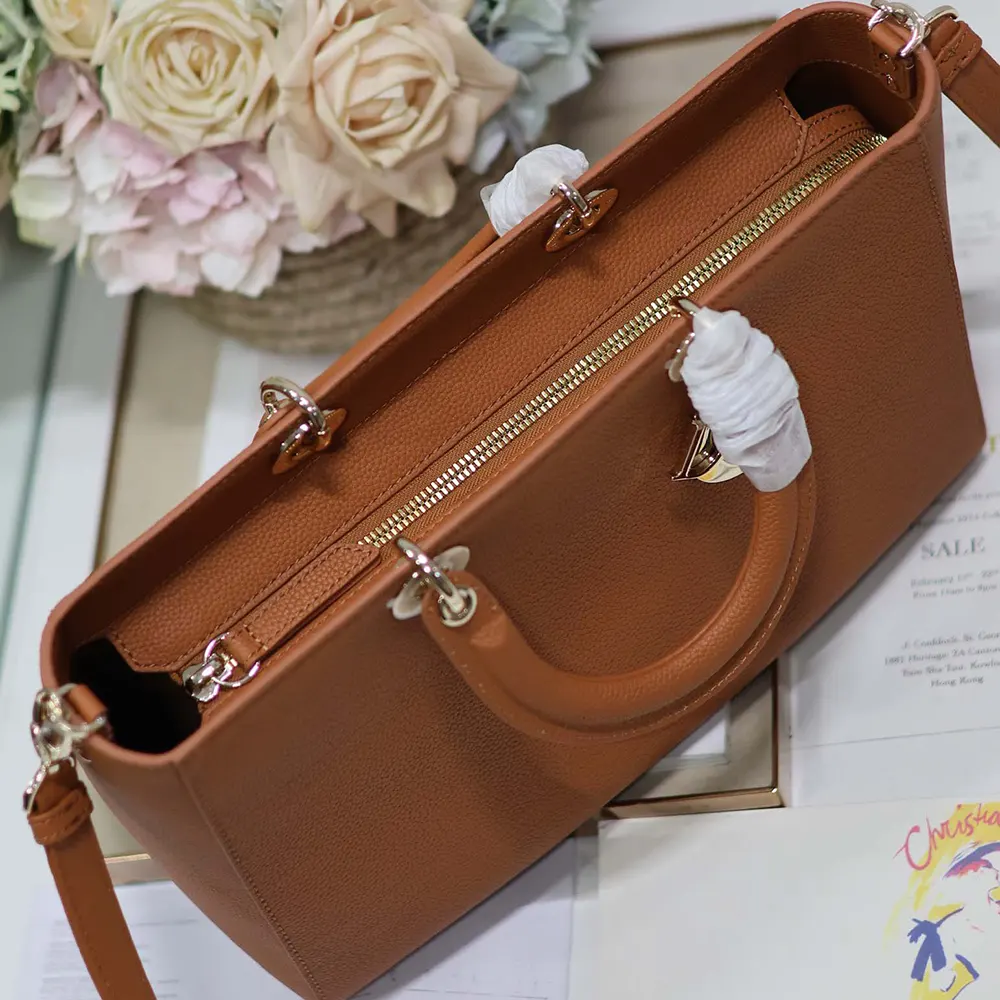 Dior Women Large Lady D-Sire My ABCDior Bag Dark Brandy Taurillon Leather - image 6
