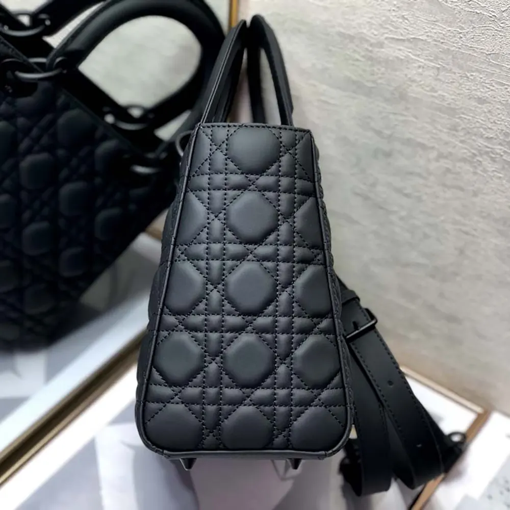 Dior Women Medium Lady Dior Bag Black Ultramatte Cannage Calfskin - image 5
