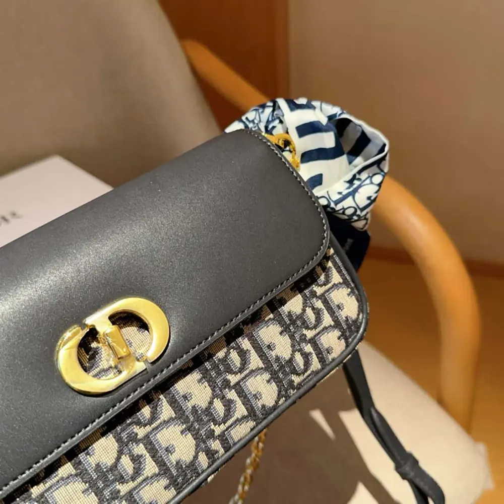 Dior Women Miss Caro Pouch with Chain Blue Dior Oblique Jacquard and Smooth Calfskin - image 8