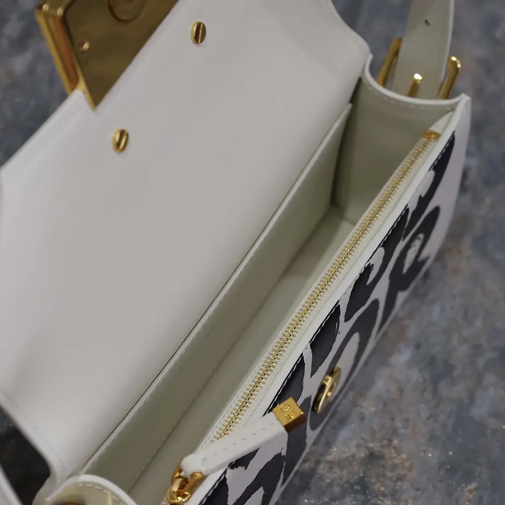 Dior Women Miss Dior Flap Bag White and Black Miss Dior Graffiti Printed Calfskin - image 9