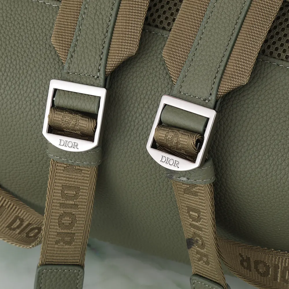 Dior Unisex Rider 2.0 Zipped Backpack Khaki Dior Gravity Leather and Khaki Grained Calfskin - image 10