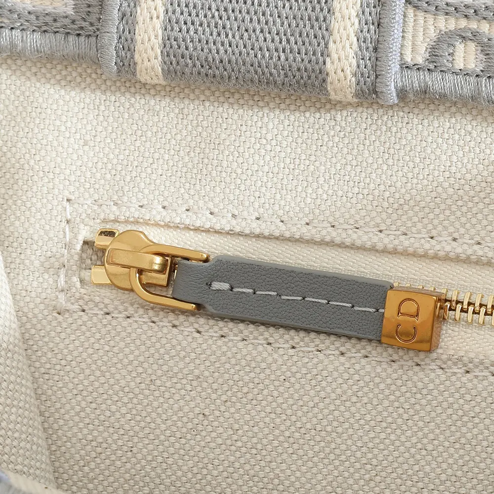 Dior Women Small Dior Book Tote Gray Dior Oblique Embroidery and Calfskin - image 10