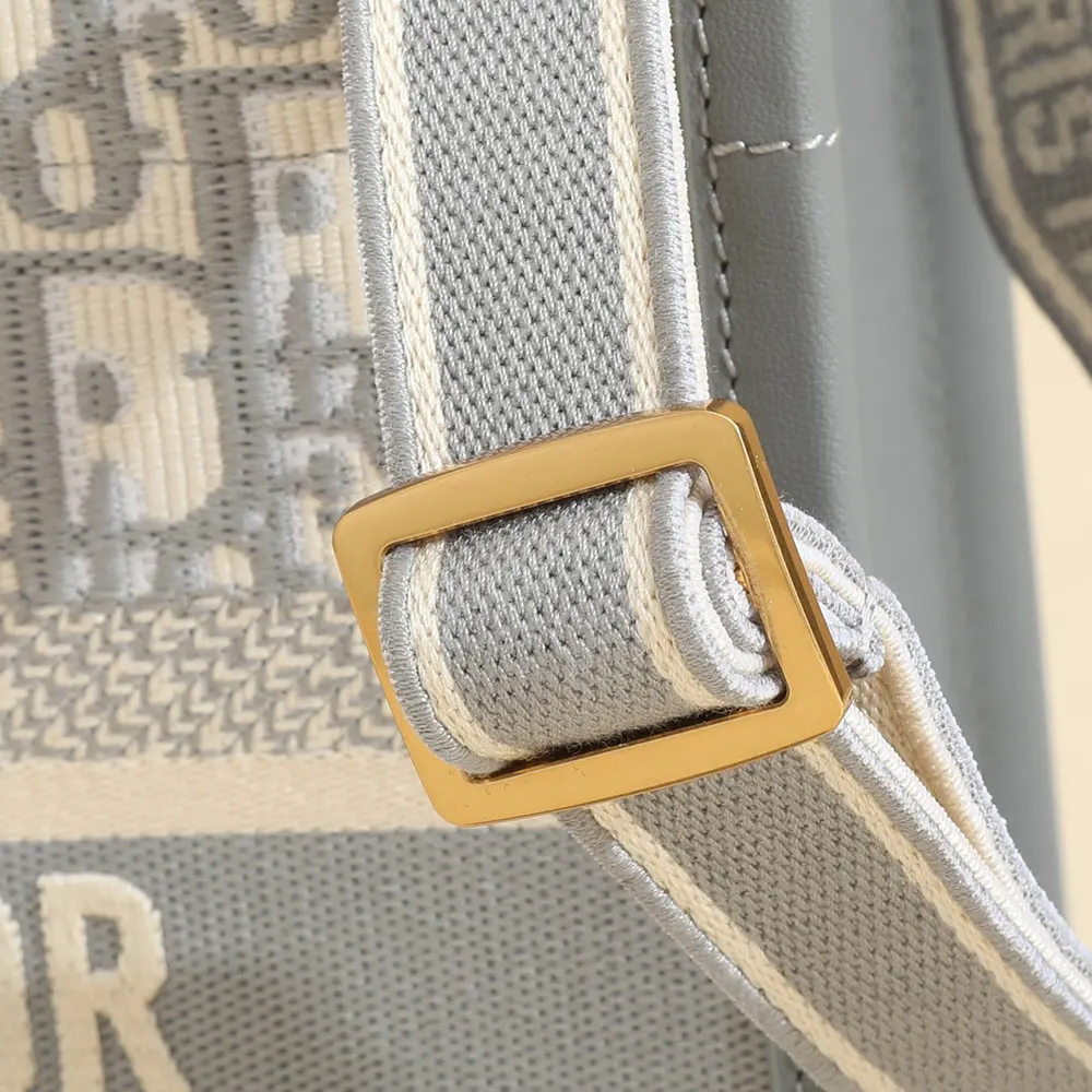 Dior Women Small Dior Book Tote Gray Dior Oblique Embroidery and Calfskin - image 9