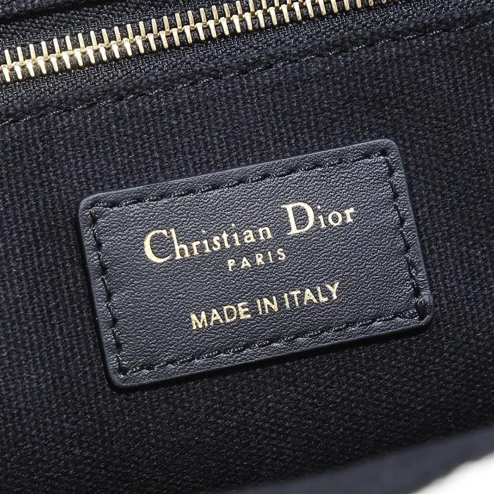 Dior Women Small Dior Book Tote Latte and Black Dior Zodiac Embroidery with Black Calfskin - image 10