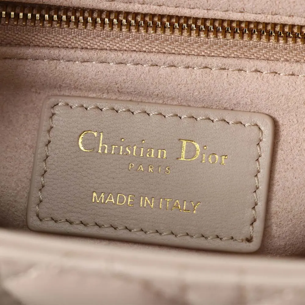 Dior Women Small Lady Dior Bag Two-Tone Trench Beige and Latte Cannage Lambskin - image 10