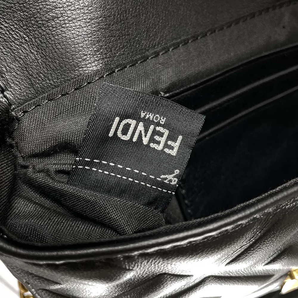 Fendi Women Baguette Mini Black Nappa Leather Bag with FF Motif - image 8