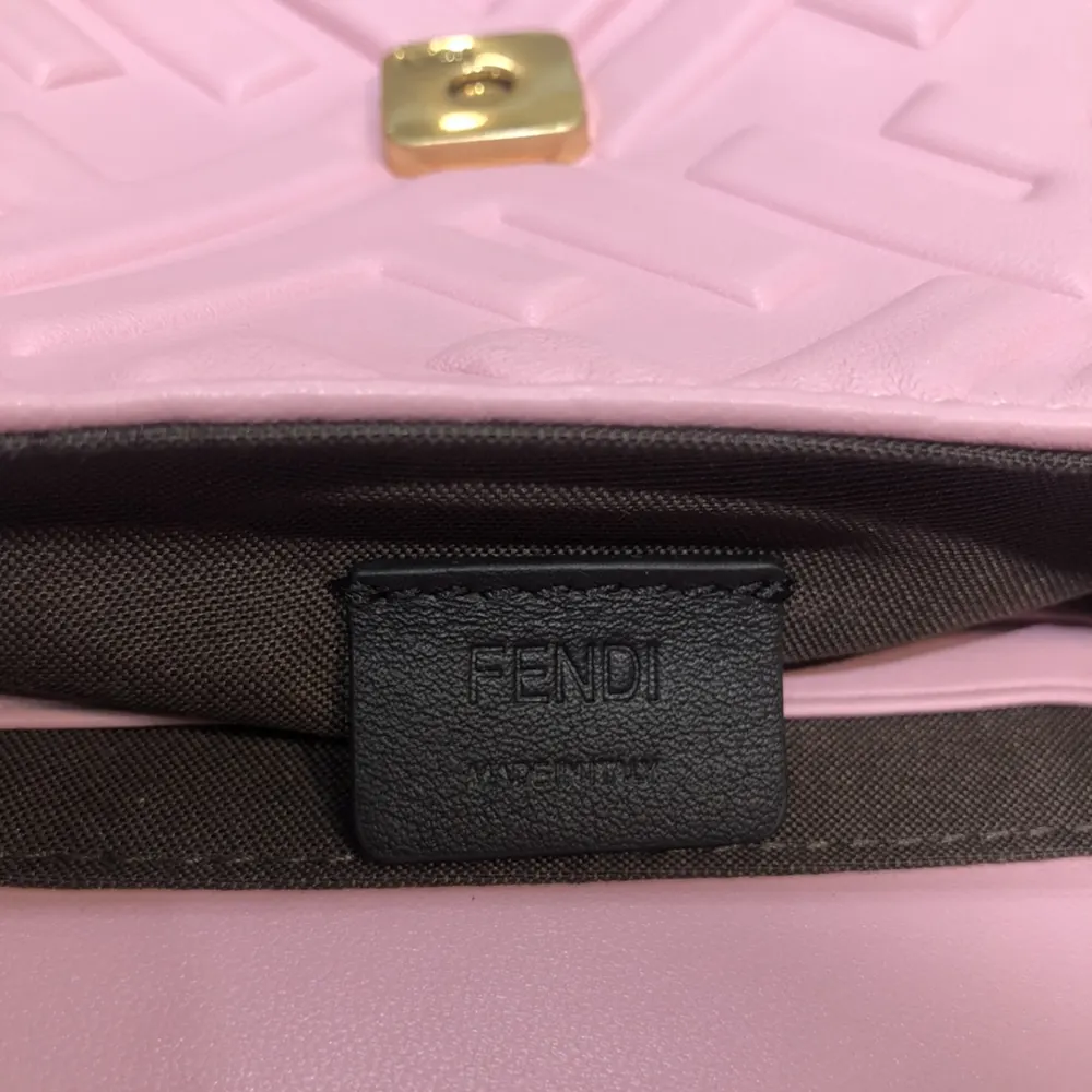 Fendi Women Baguette Mini Pink Nappa Leather Bag with FF Motif - image 10