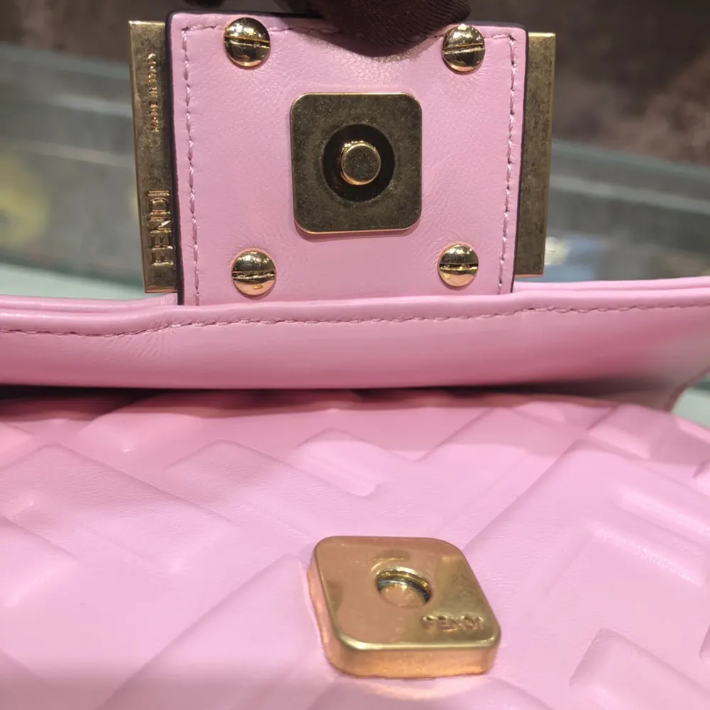 Fendi Women Baguette Mini Pink Nappa Leather Bag with FF Motif - image 7