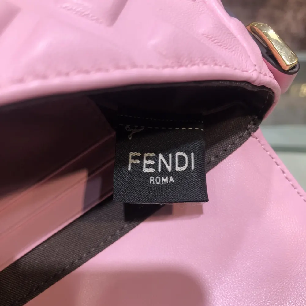 Fendi Women Baguette Mini Pink Nappa Leather Bag with FF Motif - image 9
