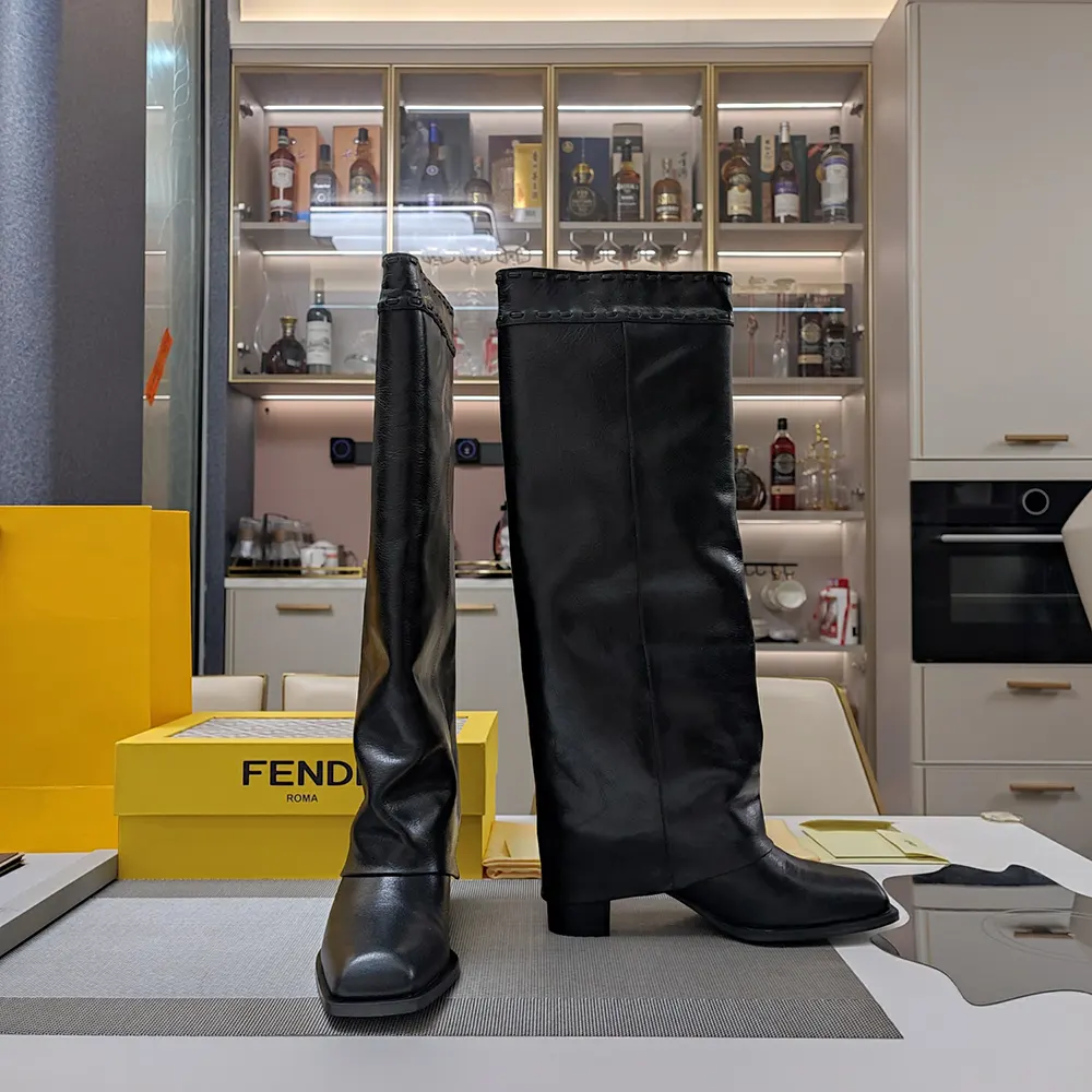 Top angle showcasing sleek silhouette of Fendi Women Show boots