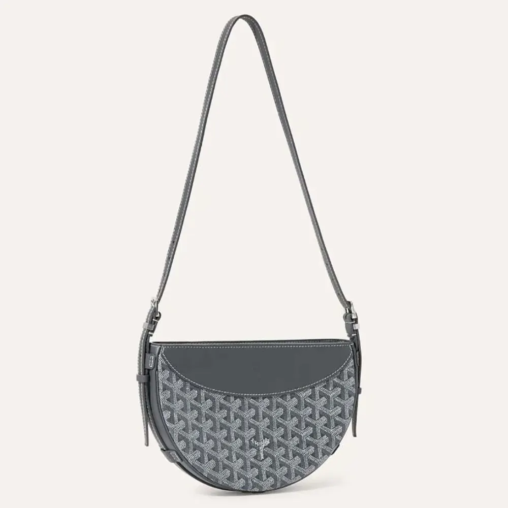 Front angle view of Goyard Unisex Hirondelle Bag-Grey showing silhouette