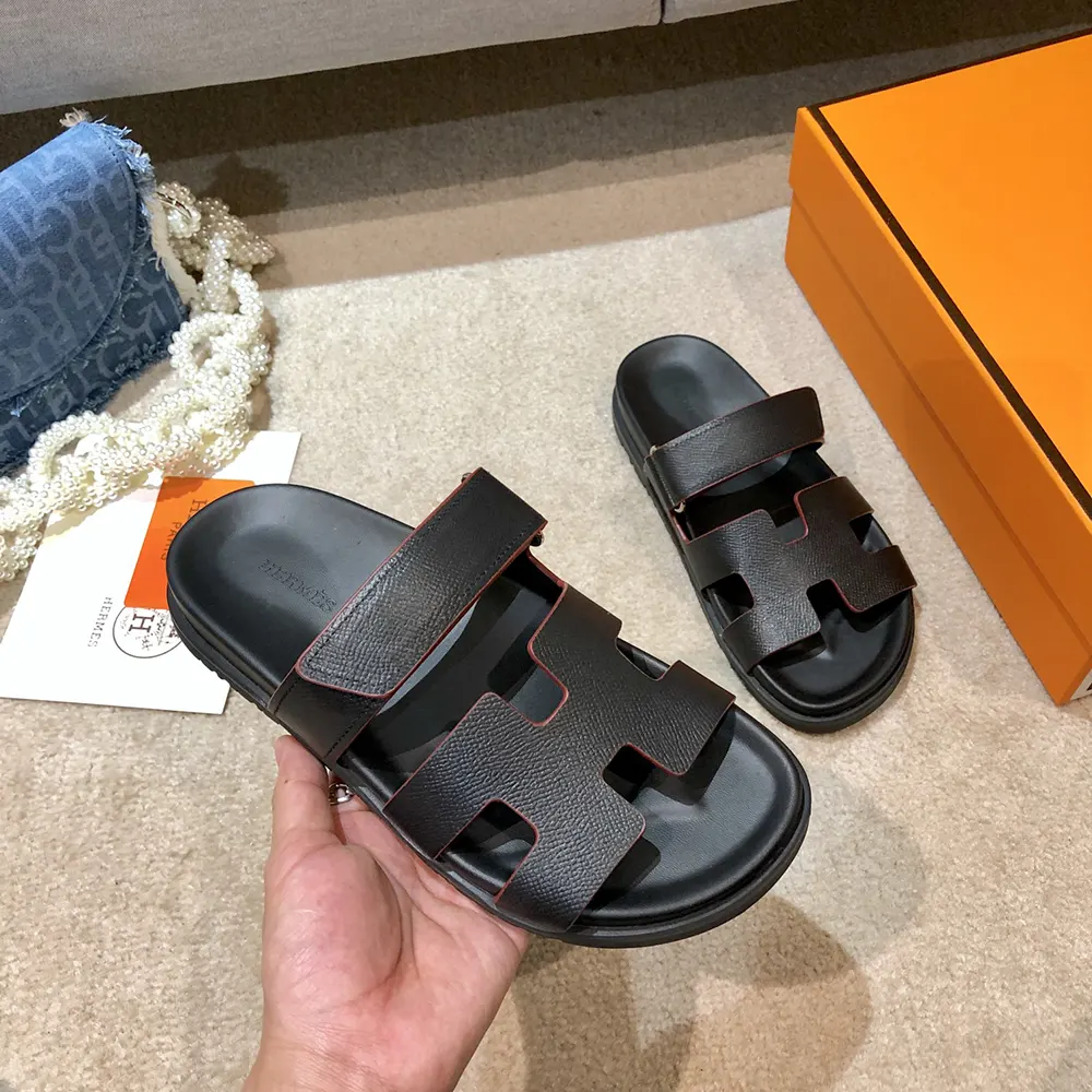 Hermes Unisex Chypre Sandal-Black H222100Zv02360 - image 7