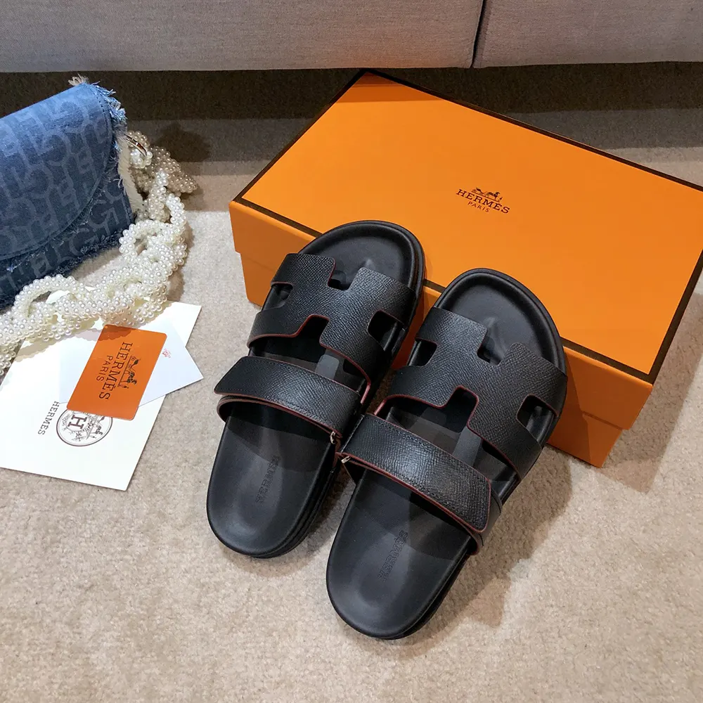Hermes Unisex Chypre Sandal-Black H222100Zv02360 - image 6