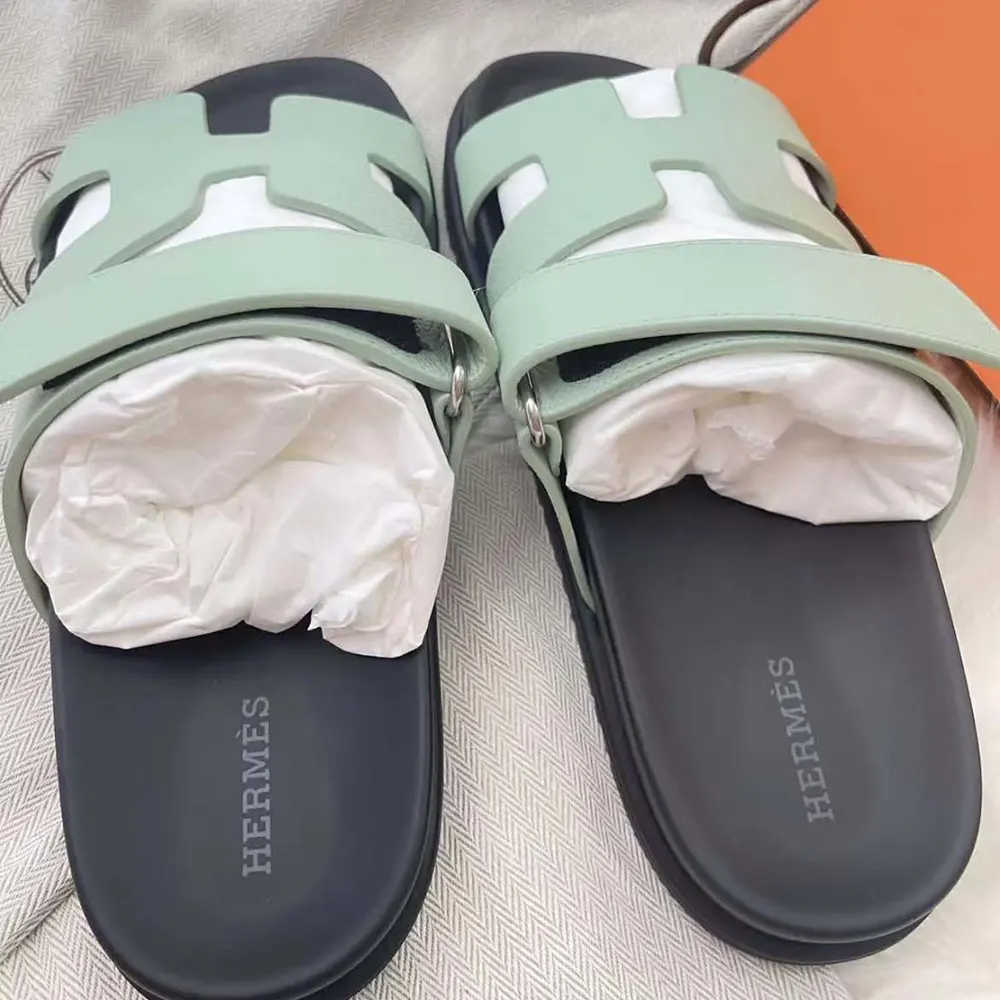 Hermes Unisex Chypre Sandal-Light Green H231295ZvDF350 - image 6