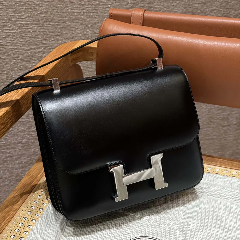 Hermes Women Constance 24 Bag Box Leather-Black/Silver - image 4