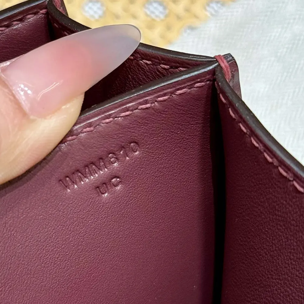 Hermes Women Constance 24 Bag Box Leather-Maroon/Silver - image 9