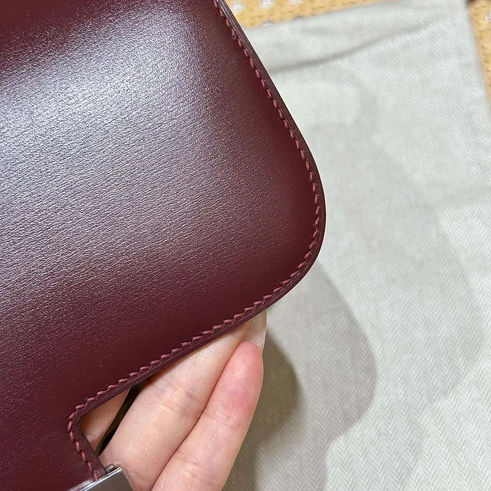 Hermes Women Constance 24 Bag Box Leather-Maroon/Silver - image 7